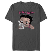 Men's Betty Boop Distressed Betty and Pudgy  Adult T-Shirt