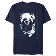 Men's Marvel: Moon Knight Blue Hieroglyphs  Adult T-Shirt