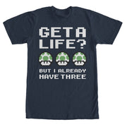 Men's Nintendo Mario Get a Life, But I Got Three  Adult T-Shirt