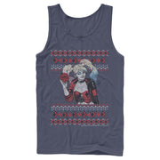 Men's Batman Ugly Christmas Harley Quinn  Adult Tank Top