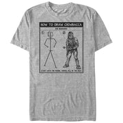 Men's Star Wars Draw Chewbacca  Adult T-Shirt