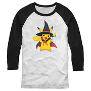 Men's Pokemon Halloween Pikachu Magic Wand  Adult Baseball Tee