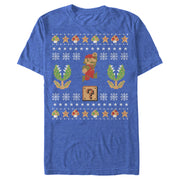 Men's Nintendo Ugly Christmas Mario Question  Adult T-Shirt