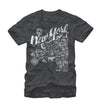 Men's Lost Gods Map of New York  Adult T-Shirt