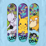 Men's Pokemon Mewtwo, Pikachu, and Psyduck Skateboard Decks  Adult T-Shirt