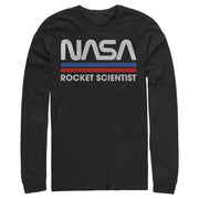 Men's NASA Rocket Scientist Vintage Striped Logo  Adult Long Sleeve Shirt