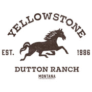 Men's Yellowstone Brown Horse Dutton Ranch Logo Est. 1886  Adult T-Shirt