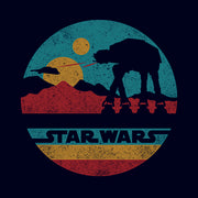 Men's Star Wars AT-AT Retro Circle  Adult T-Shirt