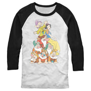 Men's Snow White and the Seven Dwarves Character Pile  Adult Baseball Tee