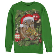 Men's Lost Gods Ugly Christmas Squirrel Cookie  Adult Sweatshirt