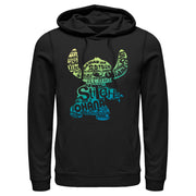 Men's Lilo & Stitch Yellow to Blue Silhouette  Adult Pull Over Hoodie