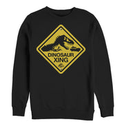 Men's Jurassic Park Dinosaur Crossing Sign  Adult Sweatshirt