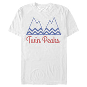 Men's Twin Peaks Striped Mountain Logo  Adult T-Shirt