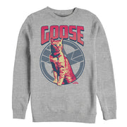 Men's Marvel Captain Marvel Goose Cat Badge  Adult Sweatshirt