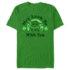 Men's Star Wars: The Mandalorian St. Patrick's Day Grogu May Luck be with You Distressed  Adult T-Shirt