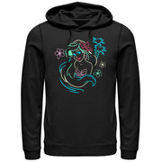 Men's The Little Mermaid Ariel Neon Light Print  Adult Pull Over Hoodie