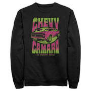 Men's General Motors Retro Pink and Green Chevy Camaro  Adult Sweatshirt