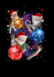 Men's Lost Gods Xmas Cats in Space  Adult T-Shirt