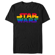 Men's Star Wars Pride Rainbow Stripe Classic Logo  Adult T-Shirt