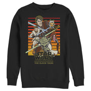 Men's Star Wars: The Clone Wars Jedi Group Shot Retro Line  Adult Sweatshirt