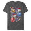 Men's Lost Gods Xmas Cats in Space  Adult T-Shirt