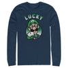 Men's Nintendo Super Mario St. Patrick's Day Lucky Luigi Retro  Adult Long Sleeve Shirt