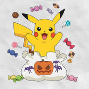 Men's Pokemon Halloween Pikachu Candy Bag  Adult Baseball Tee