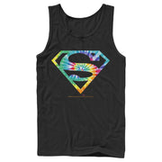 Men's Superman Tie-Dye Shield Logo  Adult Tank Top