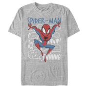 Men's Marvel Spider-Man Cartoon Bubbles  Adult T-Shirt