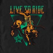 Men's Professional Bull Riders Live to Ride  Adult T-Shirt