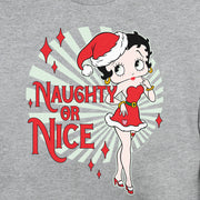 Men's Betty Boop Christmas Naughty or Nice Betty  Adult Sweatshirt