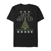 Men's Lost Gods Christmas Let's Get Lit Tree  Adult T-Shirt