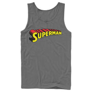 Men's Superman Classic Text Logo  Adult Tank Top