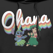 Men's Lilo & Stitch Rainbow Ohana Hula Dance  Adult Pull Over Hoodie