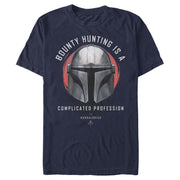 Men's Star Wars: The Mandalorian Bounty Hunting Complicated Helmet  Adult T-Shirt