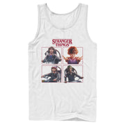 Men's Stranger Things Character Squares  Adult Tank Top