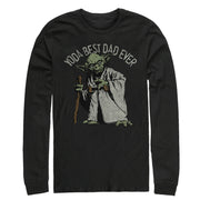 Men's Star Wars Yoda Best Dad Ever  Adult Long Sleeve Shirt