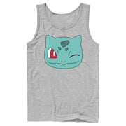 Men's Pokemon Bulbasaur Wink Face  Adult Tank Top