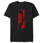 Men's The Batman Red Vertical Silhouette Logo  Adult T-Shirt