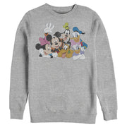 Men's Mickey & Friends Club House Group Shot  Adult Sweatshirt