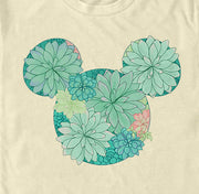 Men's Mickey & Friends Botanical Logo  Adult T-Shirt