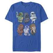 Men's Star Wars Doodle Character Grid  Adult T-Shirt