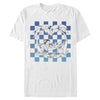 Men's Lilo & Stitch Blue Checkered Palm Trees  Adult T-Shirt