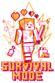 Men's Minecraft Survival Mode Sketch  Adult T-Shirt