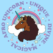 Men's Afro Unicorn Rainbow Magical Unique Divine  Adult T-Shirt