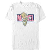 Men's Guardians of the Galaxy Distressed Floral Baby Groot  Adult T-Shirt