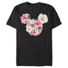 Men's Mickey & Friends Pink Floral Mickey Mouse Logo  Adult T-Shirt