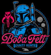 Men's Star Wars: The Book of Boba Fett Bounty Hunter Distressed Retro Logo  Adult T-Shirt