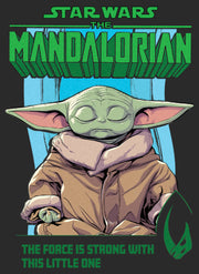 Men's Star Wars: The Mandalorian Grogu The Force is Strong With This Little One Poster  Adult T-Shirt