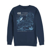 Men's Star Wars The Last Jedi Millennium Falcon Plans  Adult Sweatshirt